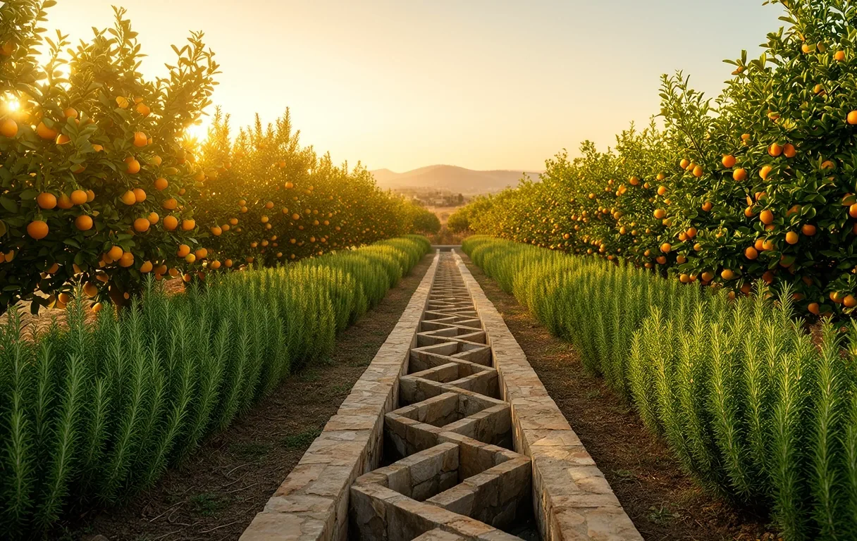 Paisaje de cultivo natural en el Mediterráneo